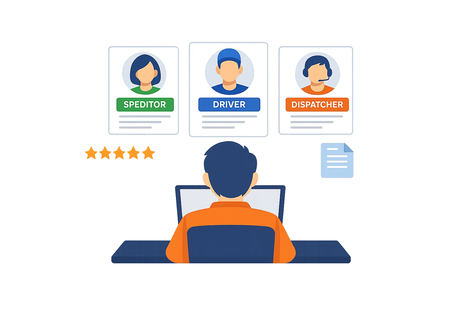 Company settings and team management illustration